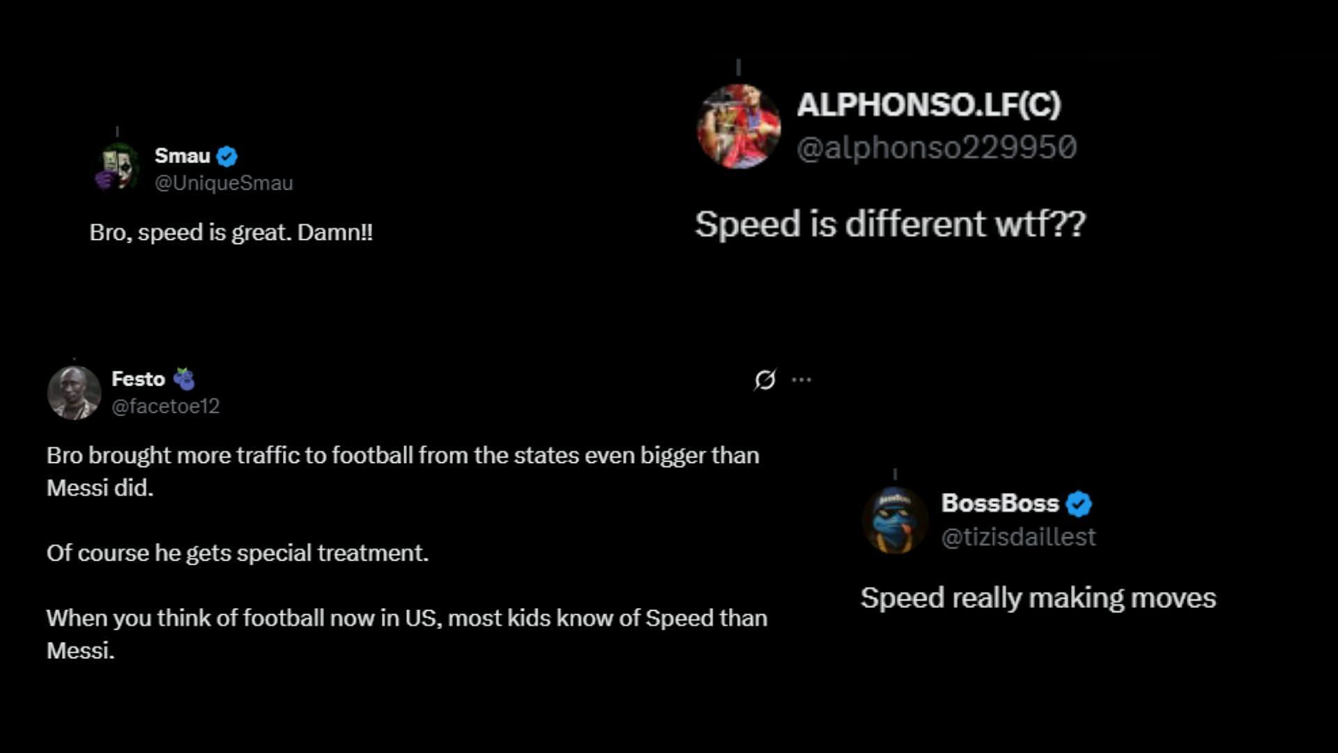 More reactions to Speed's collaboration with the FIFA President (Images via X/@IShowSpeedHQ)